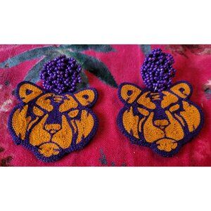NEW Clemson Tiger Handmade Earrings